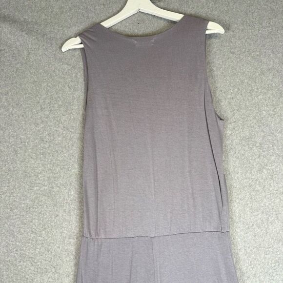 Raven + Lily Women's Size Medium Grey Wide Flare Leg One Piece Jumpsuit Faux Wra - Picture 5 of 11